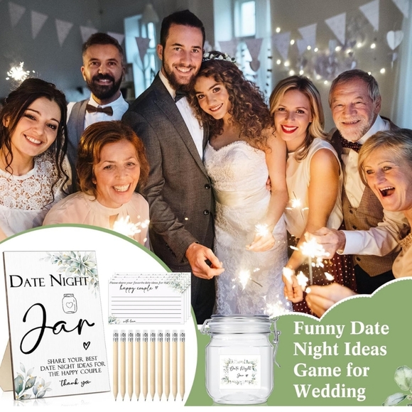 114 pcs bridal shower games include date night jar wooden sign 100 cards (30) - Picture 4 of 7
